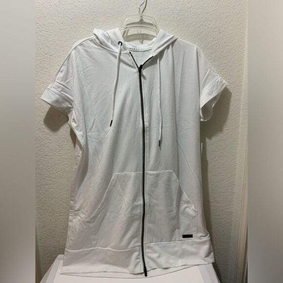 Nine West Active Hoodie Top  white zipper  size M NWT - Picture 1 of 11